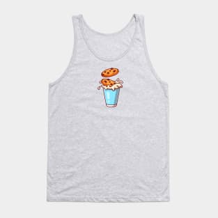 Milk And Cookies Cartoon Ilustration Tank Top